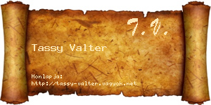 Tassy Valter névjegykártya